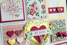 Stampin' Up! Bloomin' Love Valentine 8" x 8" Sampler Framed Art Home Decor #valentine #stampinup www.juliedavison.com