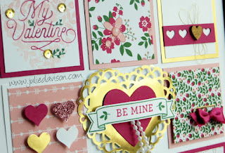 Stampin' Up! Bloomin' Love Valentine 8" x 8" Sampler Framed Art Home Decor #valentine #stampinup www.juliedavison.com