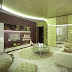living room interior design with stretch ceiling 