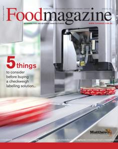 Food Magazine - June & July 2014 | ISSN 2202-0268 | CBR 96 dpi | Bimestrale | Professionisti | Cibo | Bevande | Packaging | Distribuzione
Food Magazine provides analytical feature driven content directly related to the concerns and interests of food and drink manufacturers in production and technical roles.