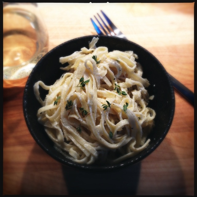 SOUNDING MY BARBARIC GULP! Pasta with Garlic & Goat Cheese