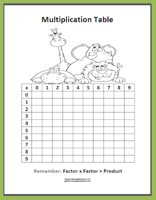 Classroom Freebies: Multiplication Table Freebie