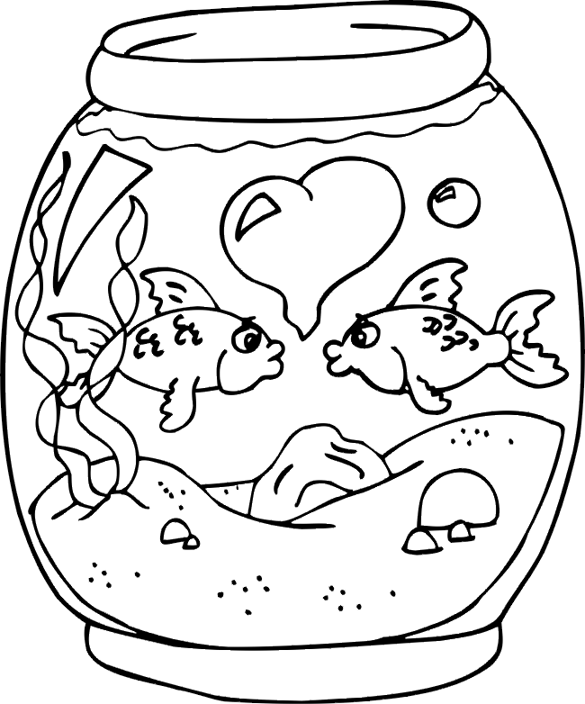 digital dunes: In Love Fish valentines coloring pages