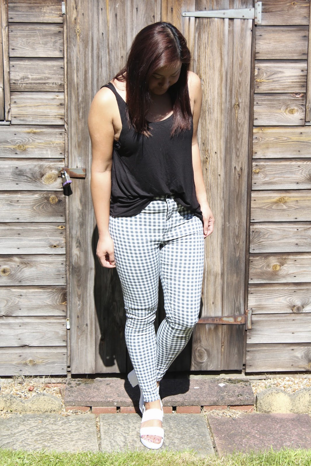 topshop gingham jeans