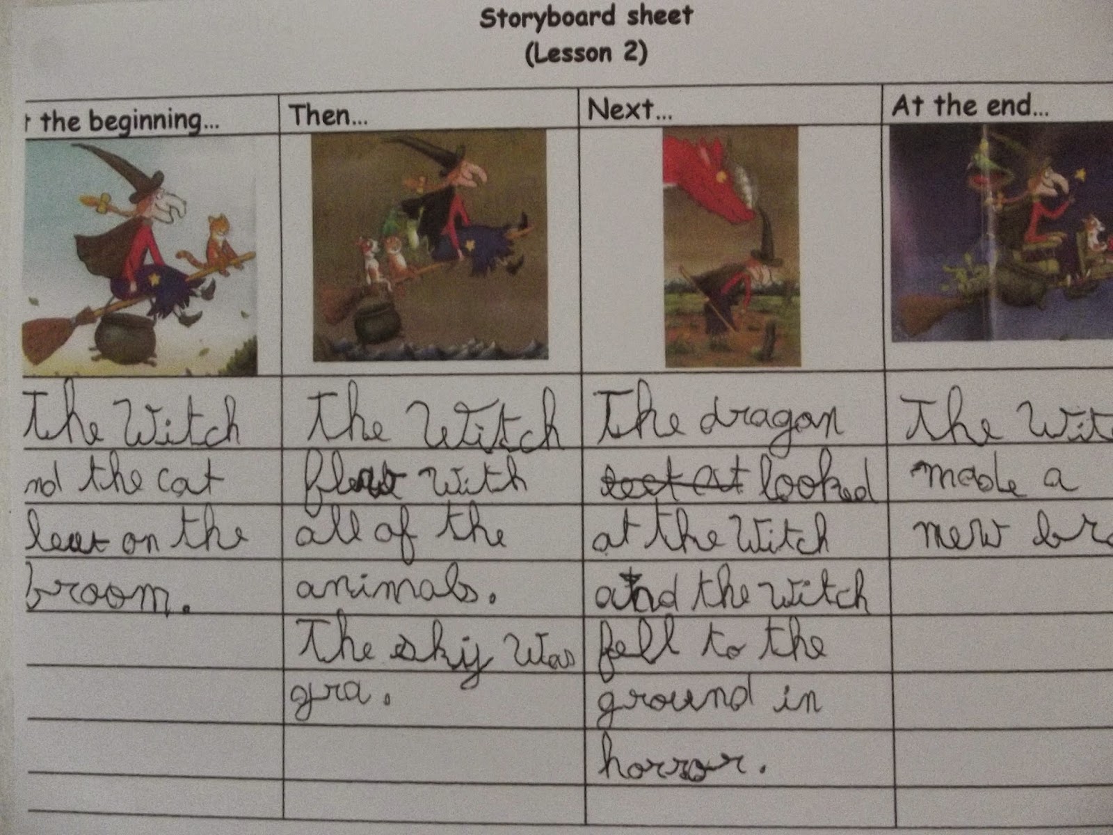 Write a story board image