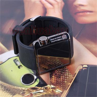 tvg mirror original jam tangan kotak elegan led terang
