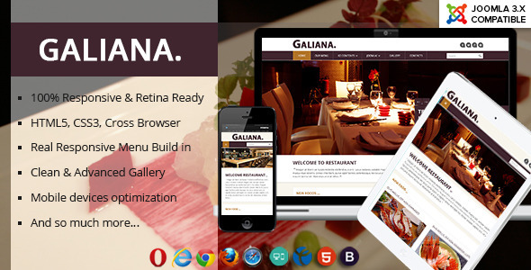 Galiana - Responsive Restaurant Joomla Template