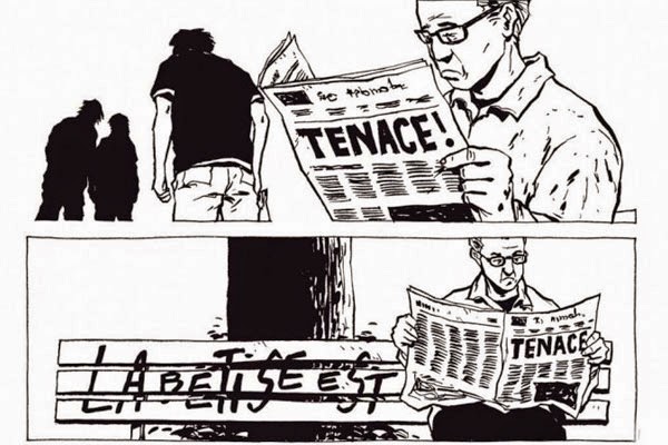 Detalles del cómic "Un poco de madera y Acero" de Chabouté Detalles del cómic "Un poco de madera y Acero" de Chabouté