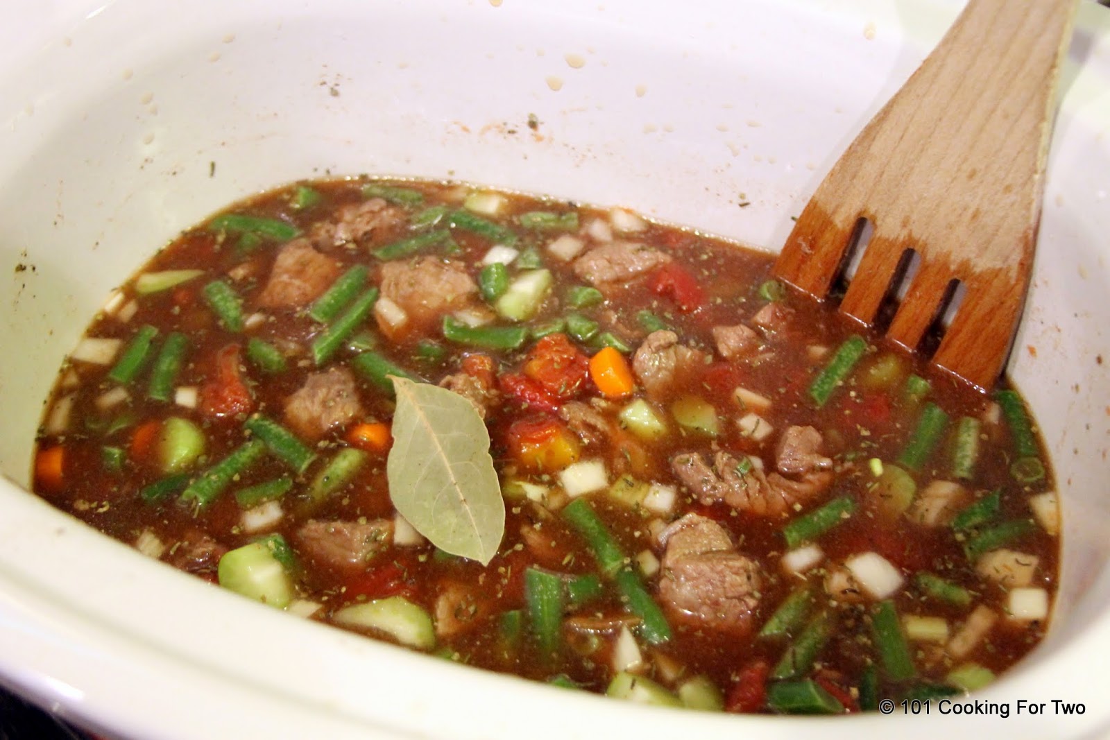 Easy Crock Pot Vegetable Beef Soup 101 Cooking For Two