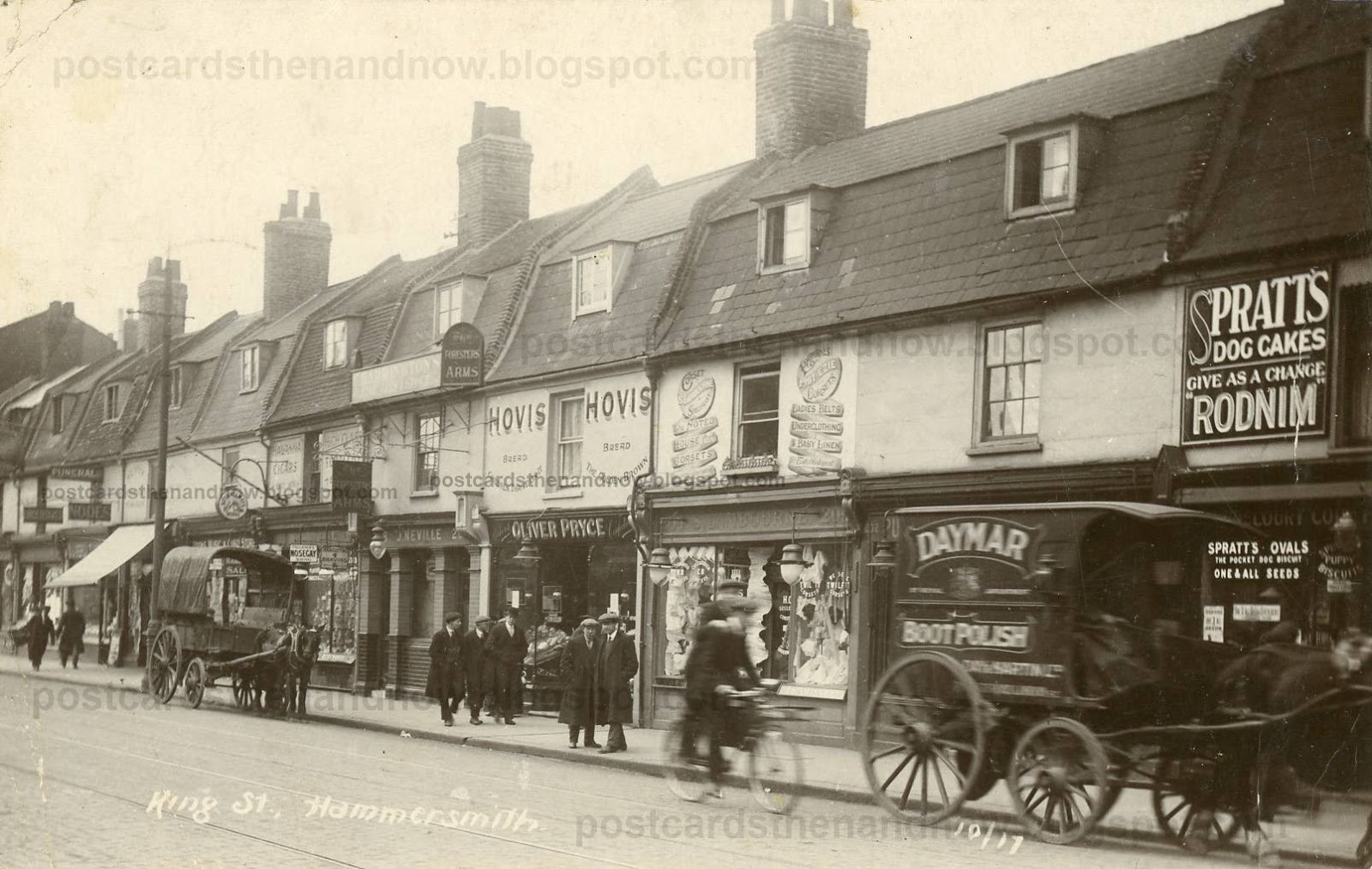 Postcards Then and Now Hammersmith, West London, King Street c1913
