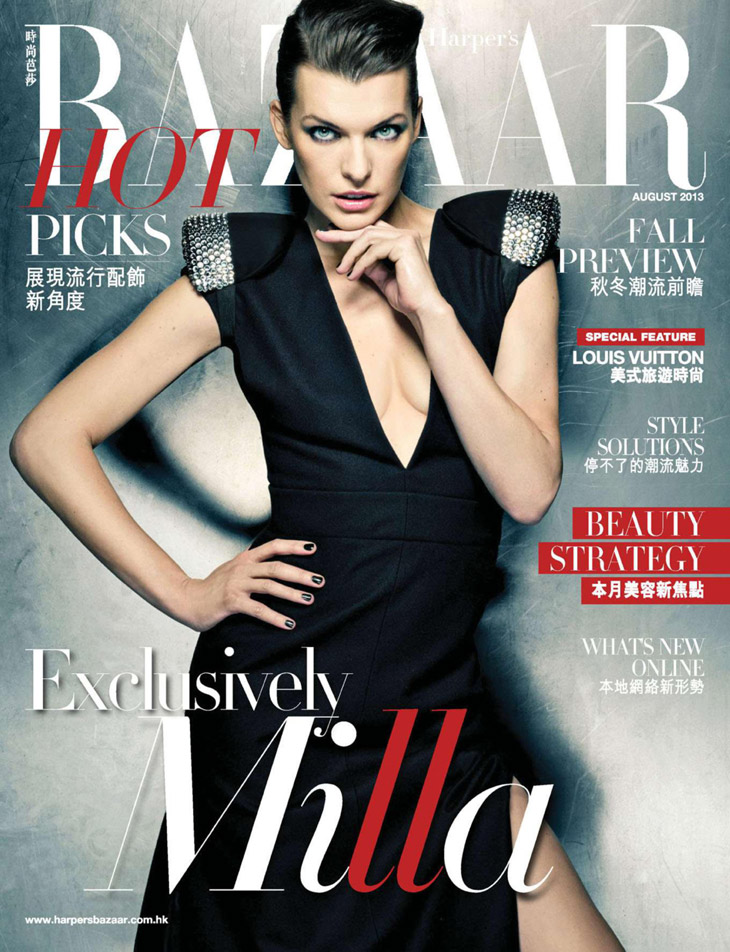 Smartologie: Milla Jovovich for Harper’s Bazaar Hong Kong August 2013