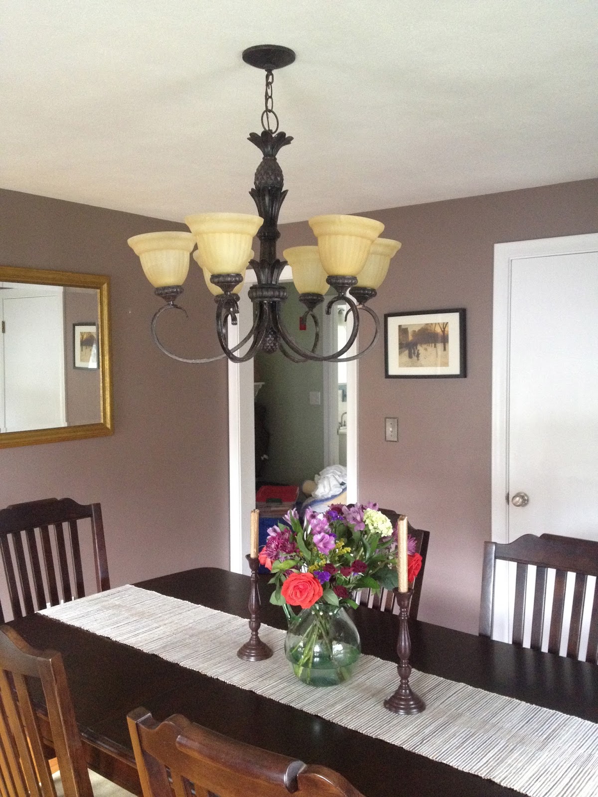 Redoing the Dining Room Feathers and Stripes