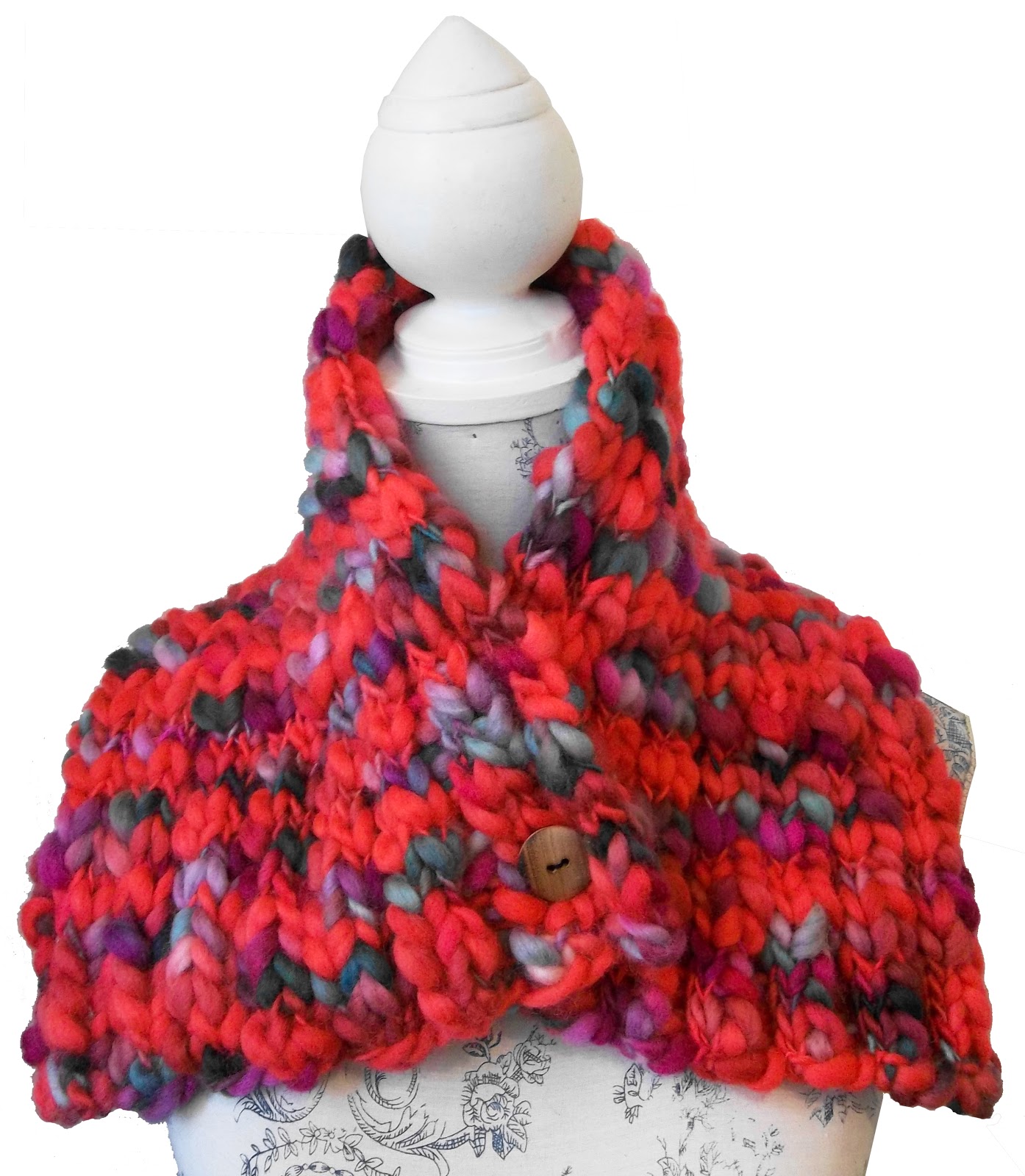 Chunky Knit Scarf, Cowl, Neck Warmer. Hand Knitting Pattern