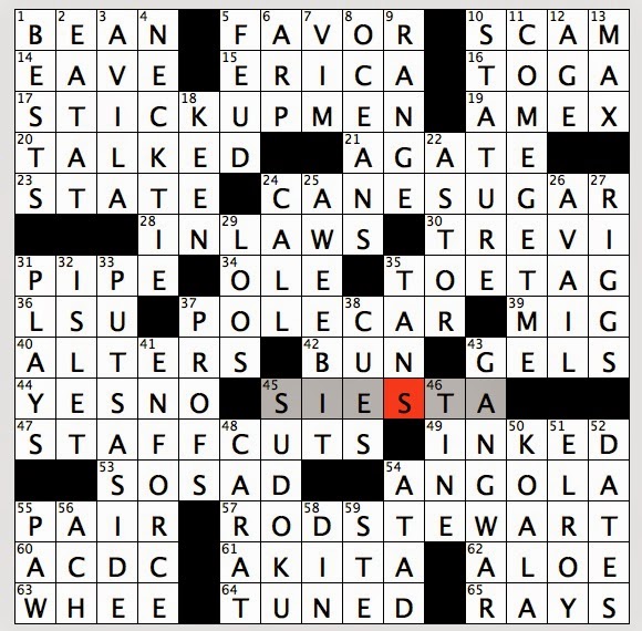 Rex Parker Does The Nyt Crossword Puzzle Dadaist Artist Jean Mon 9 22 14 Appurtenance For Santa Sherlock Holmes Coastal Land South Of Congo Sweet Rum Component Bank Heist Group Company Downsizings