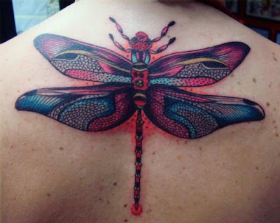 Cool and Beautiful 3D Dragonfly Tattoo