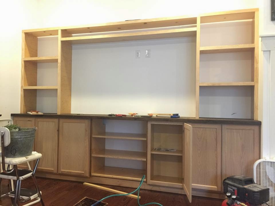 One Thrifty Chick DIY Custom Media Built Ins