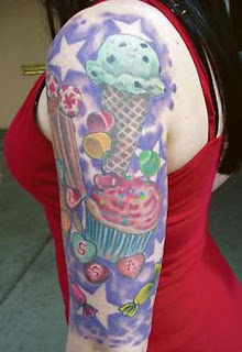 Candy and Ice Cream Tattoo Design