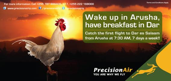 Wake Up in Arusha Have Breakfast In Dar