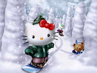 Hello Kitty Christmas desktop wallpaper background 1024x768