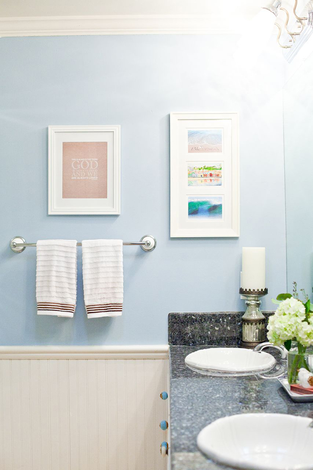 Bathroom Paint Reveal Serene Sky Blue Michaela Noelle Designs