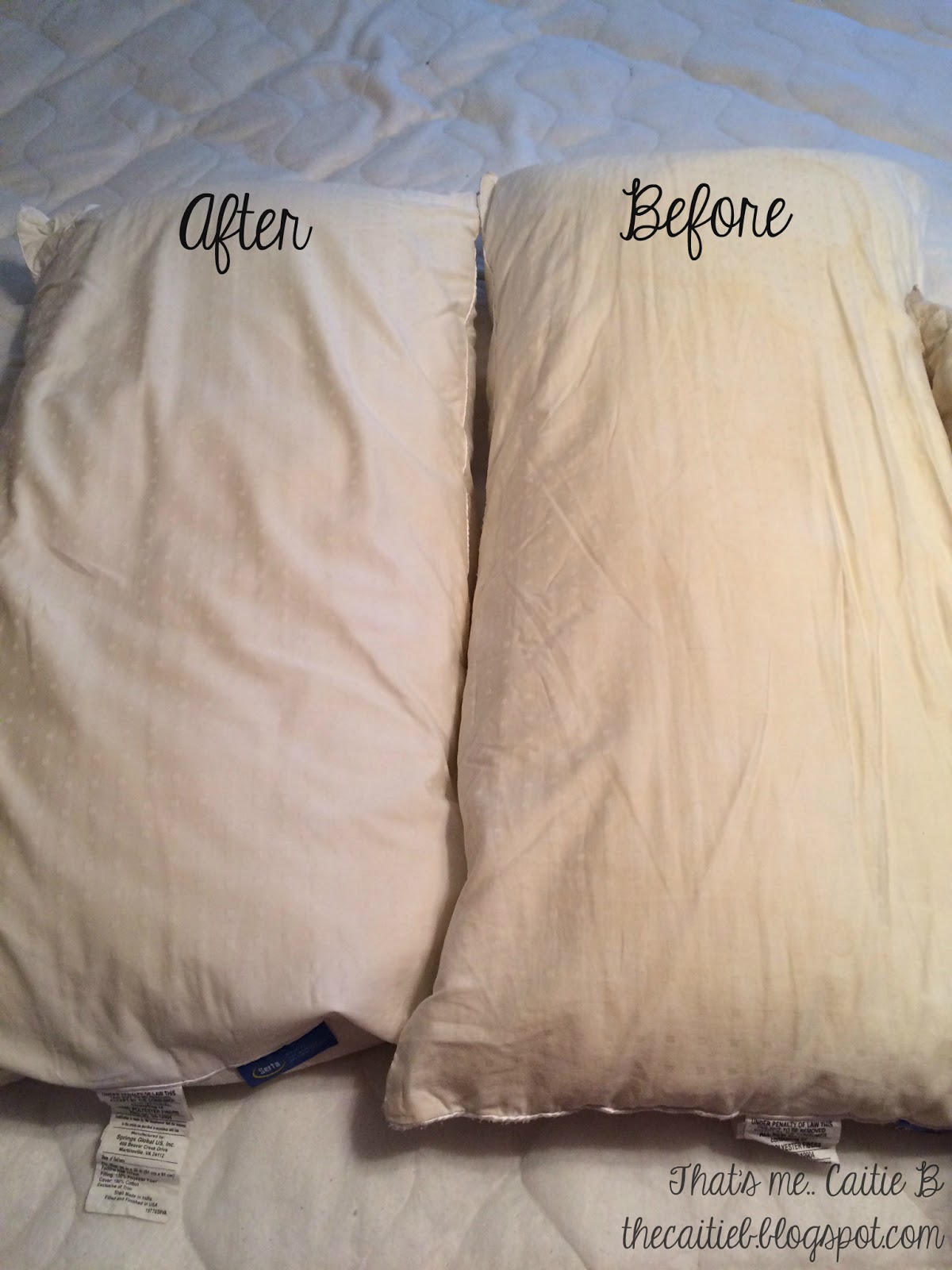 That's me.. Caitie B How To Wash Your Dingy Yellowing Pillows