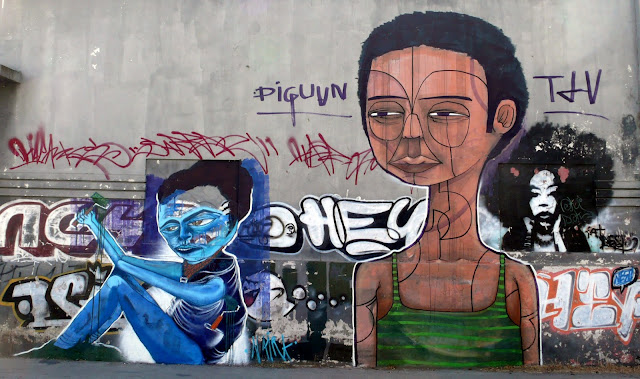 piguan and naira graffiti street art in santiago de chile