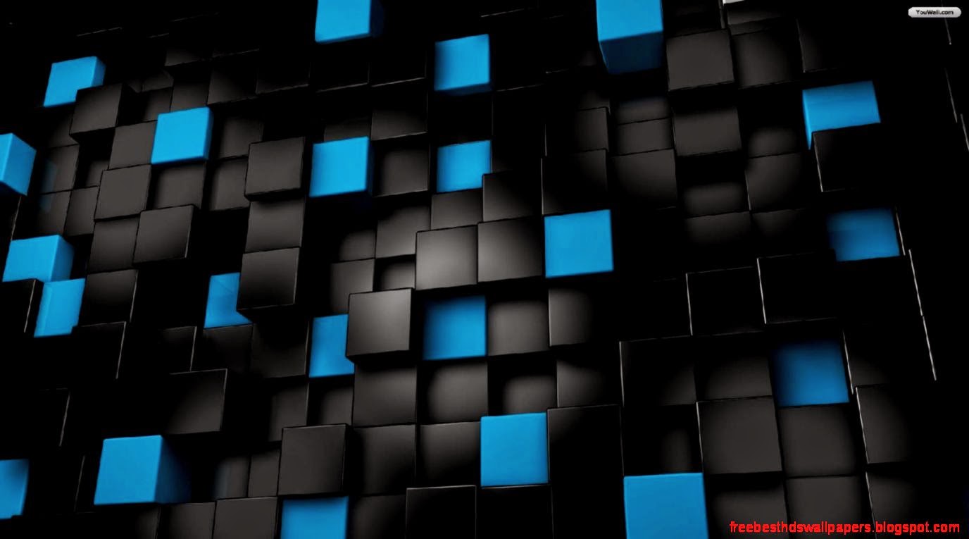 YouWall Black and Blue Cubes Wallpaper wallpaperwallpapers YouWall Black and Blue Cubes Wallpaper wallpaperwallpapers
