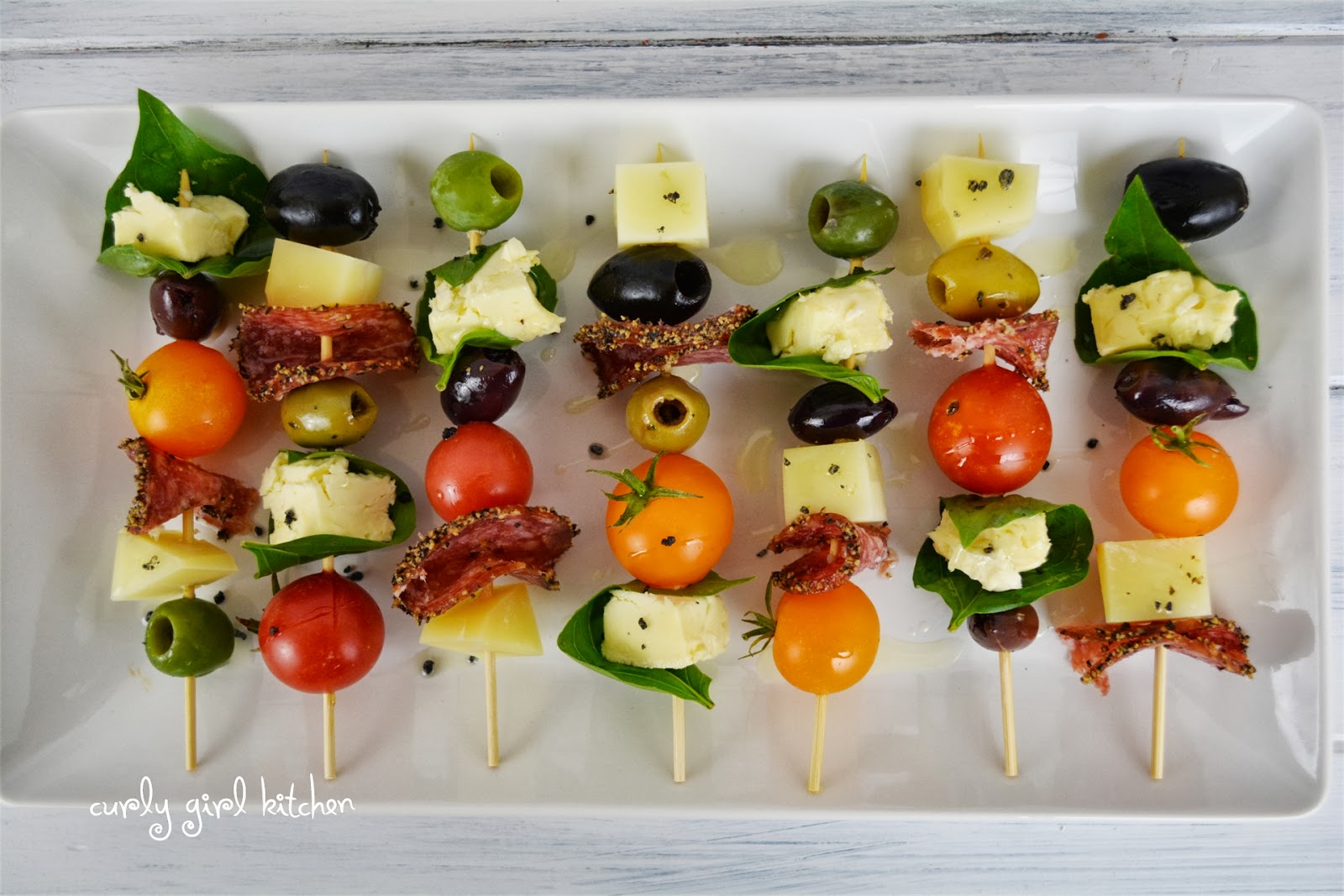 Curly Girl Kitchen Antipasto Kabobs and BaconWrapped Roasted Potato Wedges