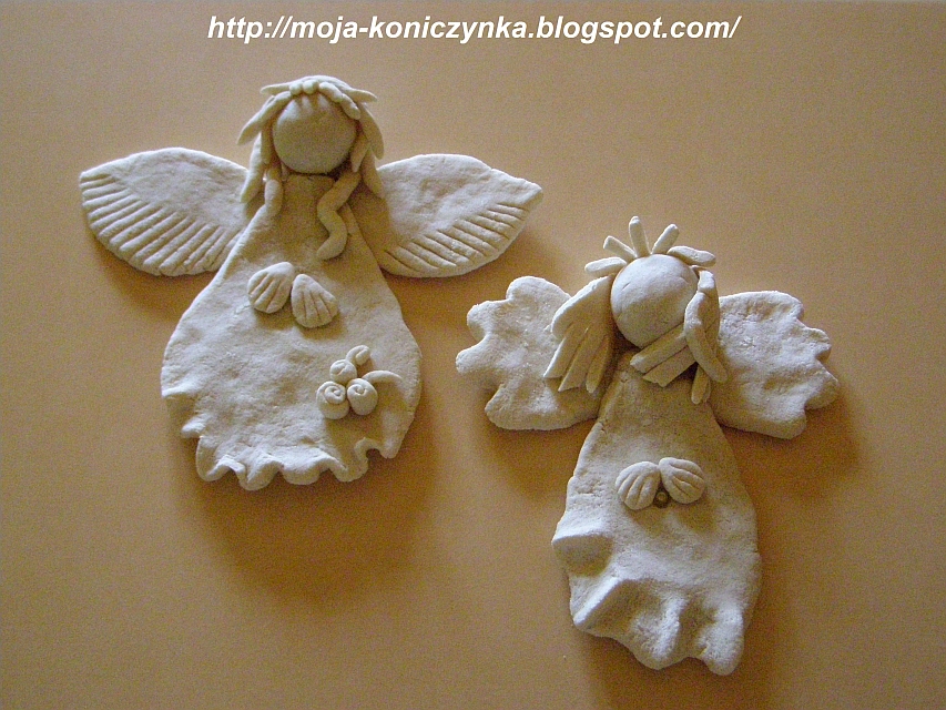 moja koniczynka ANIOŁKI Z MASY SOLNEJ =}