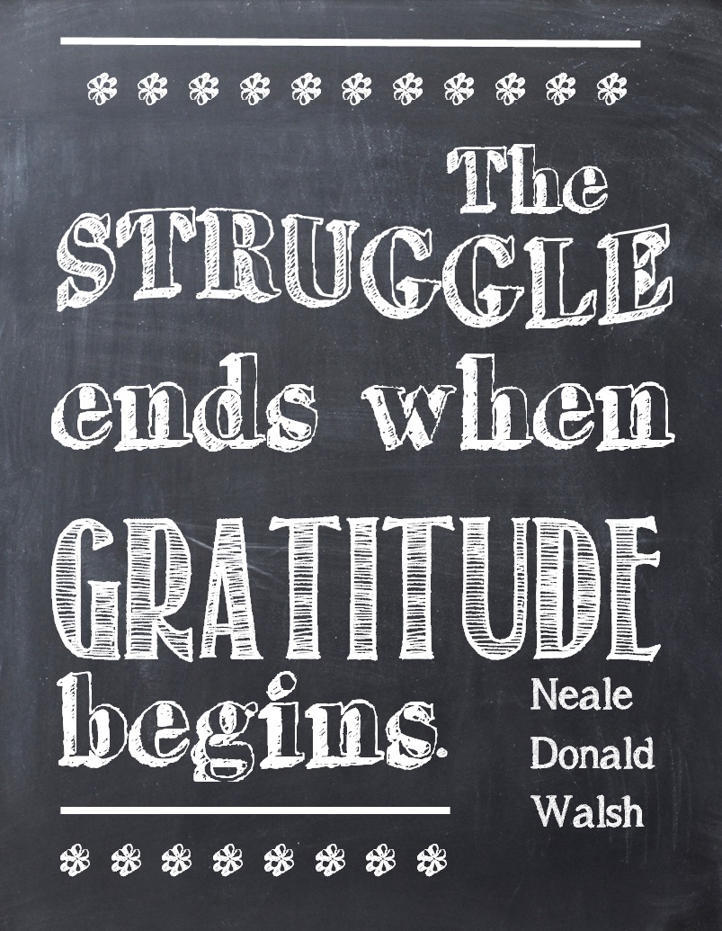Chalk Board Printable about Gratitude
