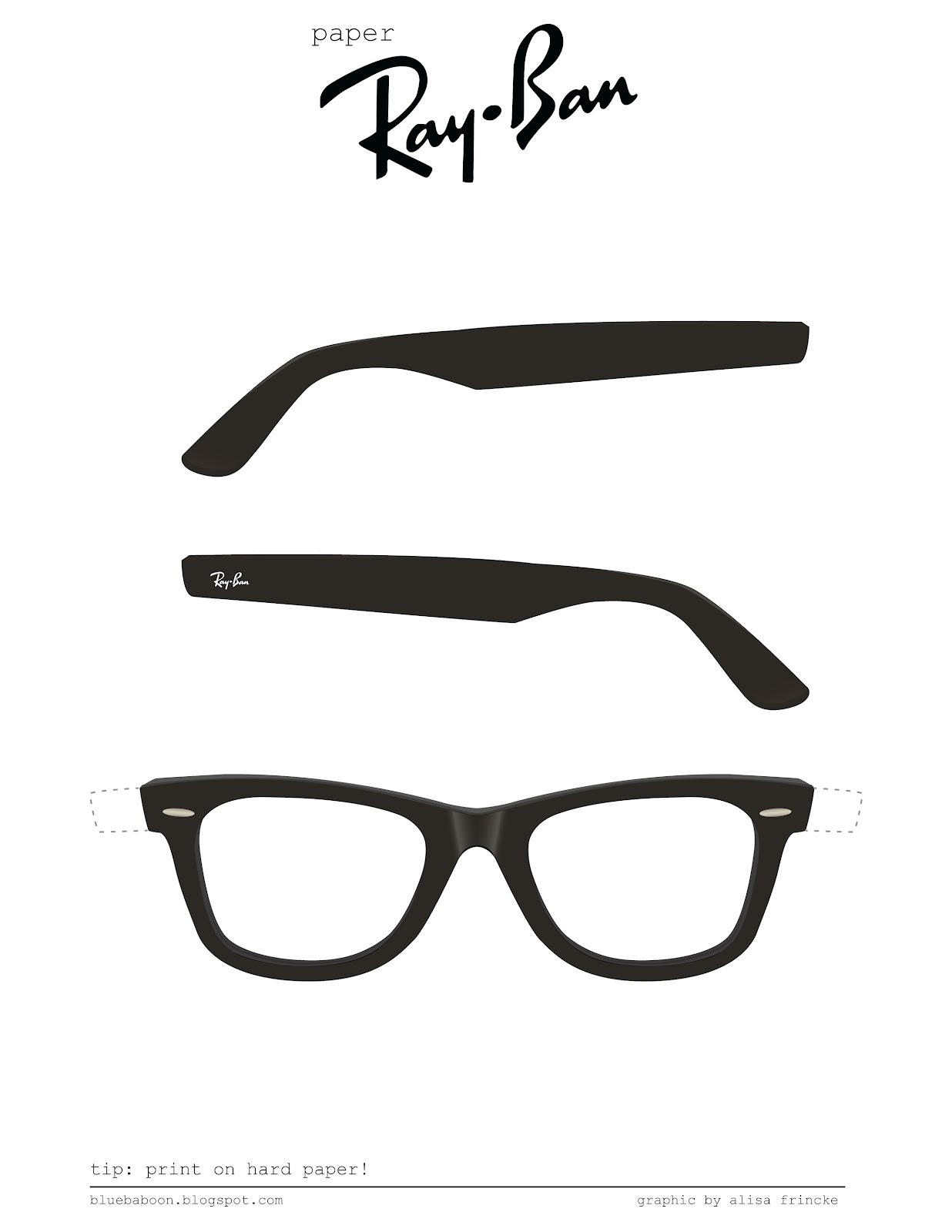 blue baboon: paper Ray Ban glasses
