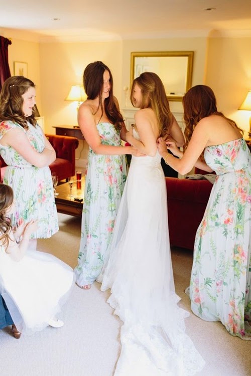 chiffon floral bridesmaid dresses