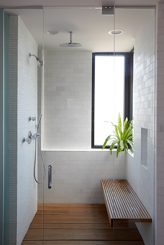 Living in DesignLand: INSPIRACIÓN: DUCHA "LADRILLO" BLANCO