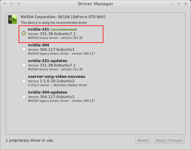 Check Current Nvidia Driver Version Linux Mint