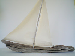 Driftwood Sailboat with Muslin Sail