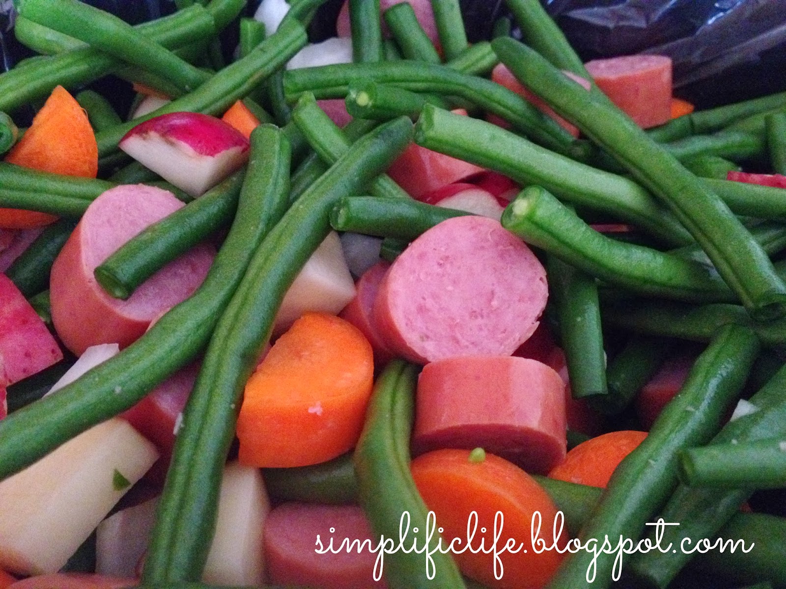 The Simple Life Easy Crockpot Turkey Sausage and Vegetables