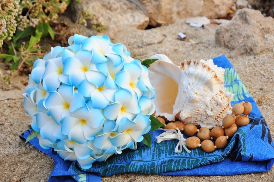 Hawaii Wedding Flowers Blue Plumeria