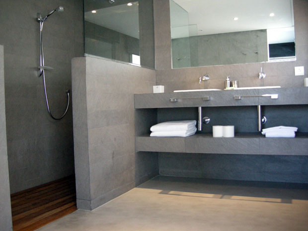 Decoración Ideal: Baños de concreto pulido.