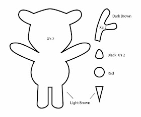 How to Make a Kawaii Rudolph Reindeer plushie template tutorial