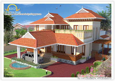 200 Square Meter (2150 Sq.Ft) Kerala style Sloping roof house - October 2011