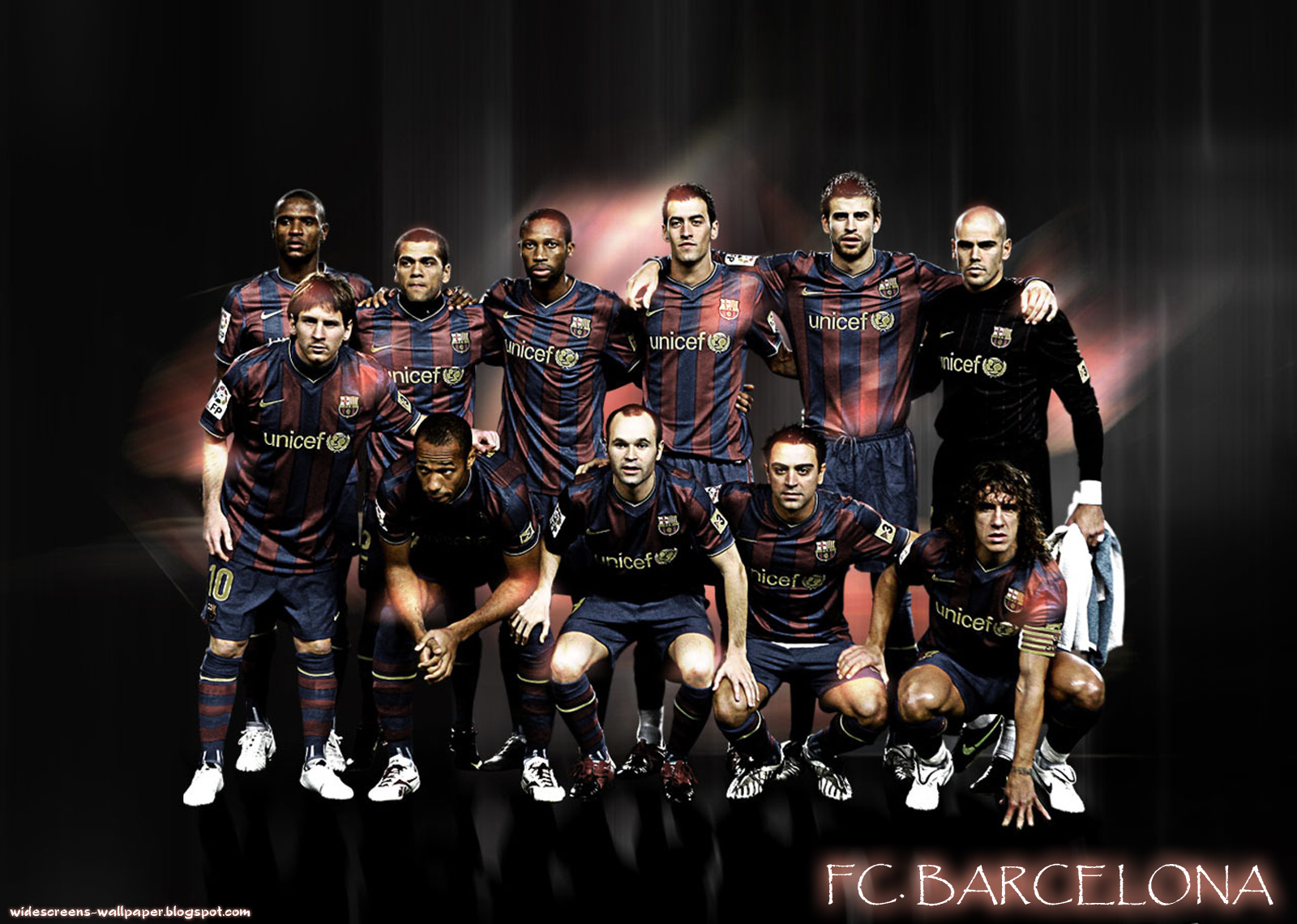 Widescreens Wallpaper     Barcelona Football Club Squad 2012