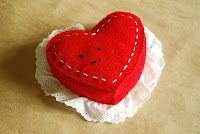 Heart shaped pin cushion