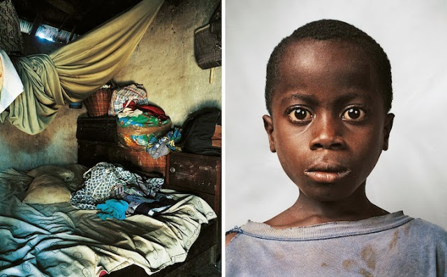 Retratos de niños alrededor del mundo y el lugar en donde duermen