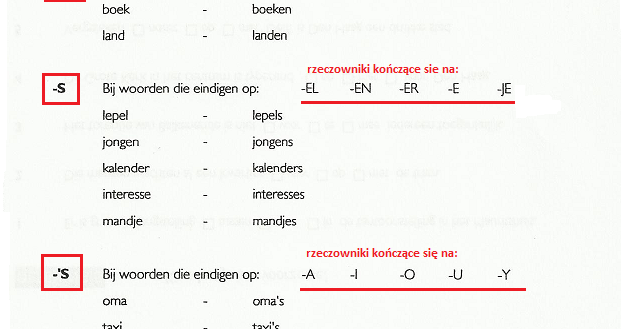 Mój holenderski Liczba mnoga Mój holenderski Liczba mnoga