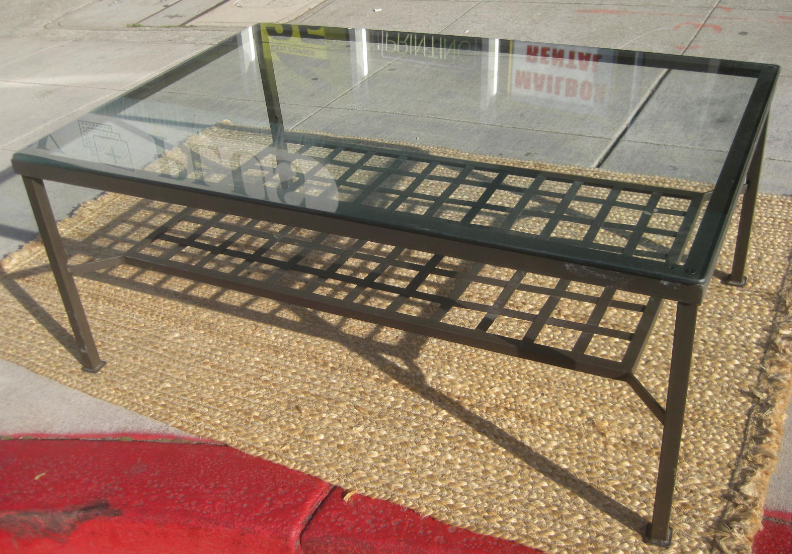 UHURU FURNITURE & COLLECTIBLES SOLD Metal & Glass Coffee Table 25