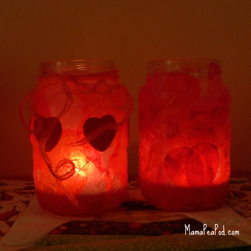 Mama Pea Pod {Valentine Tea Light Votive Holders}
