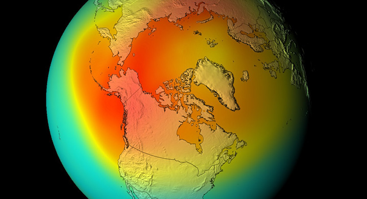 Imagen del Planeta en colores segun el calentamiento global