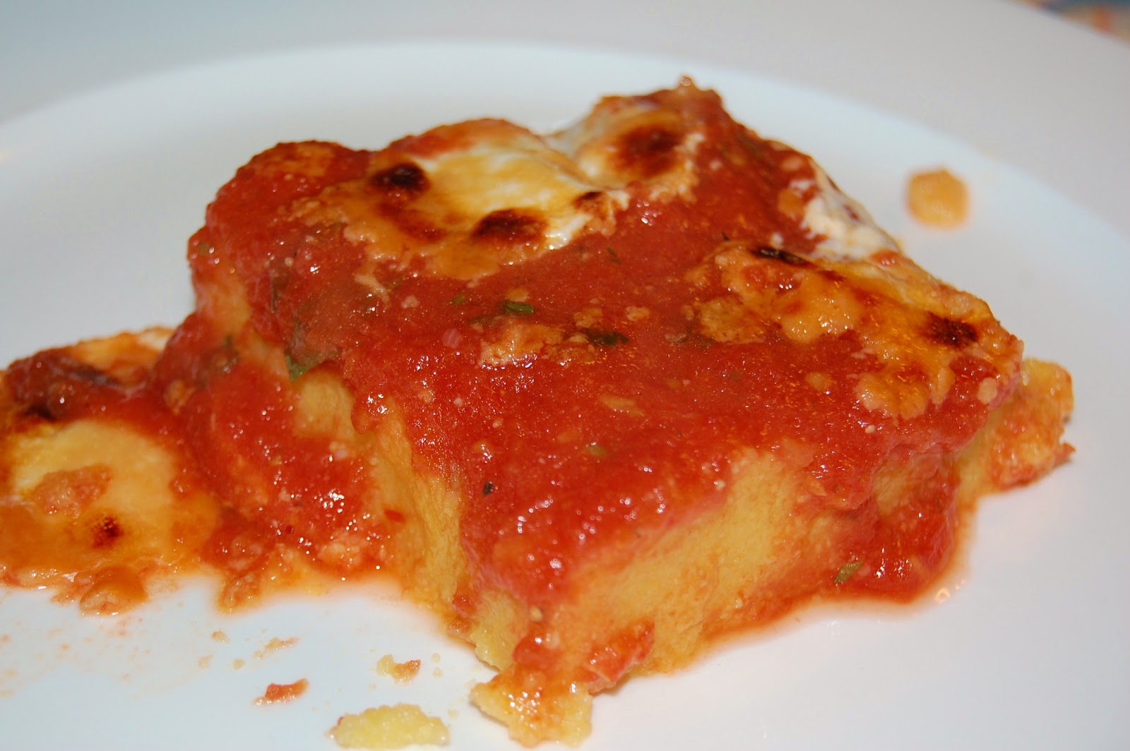 KnitOne,PearlOnion Polenta with Tomato Sauce and Mozzarella