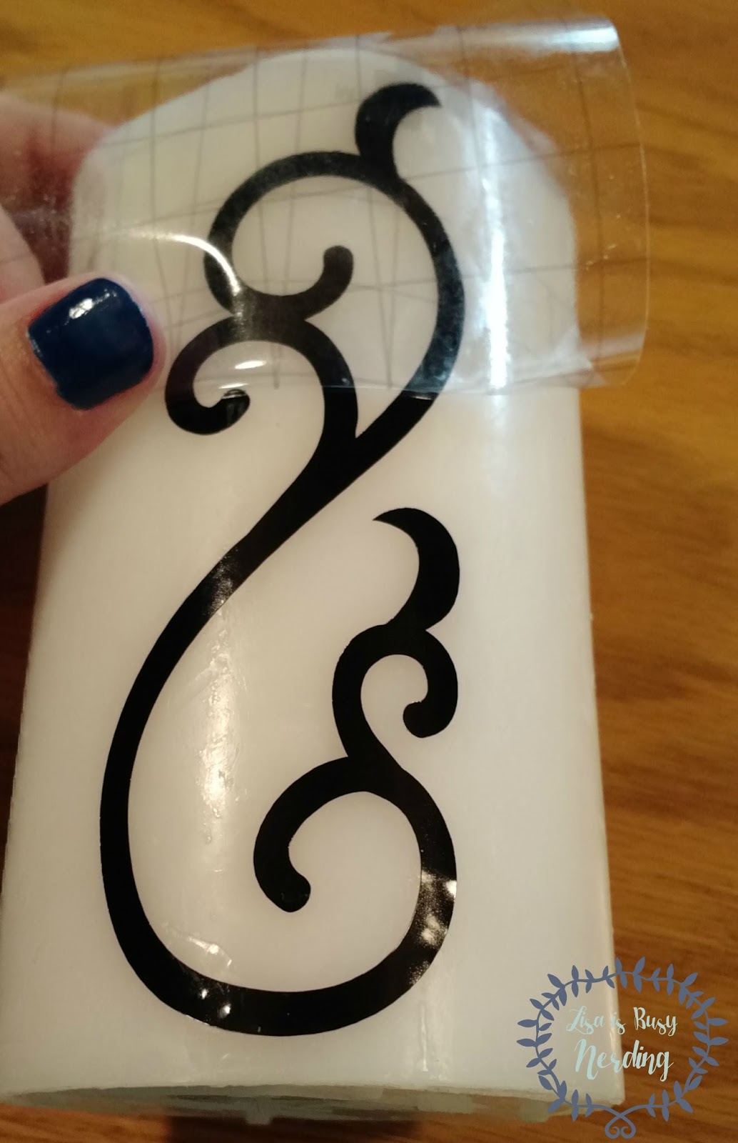 Lisa is Busy Nerding Quick & Easy Vinyl Project Flameless Candle Decor!