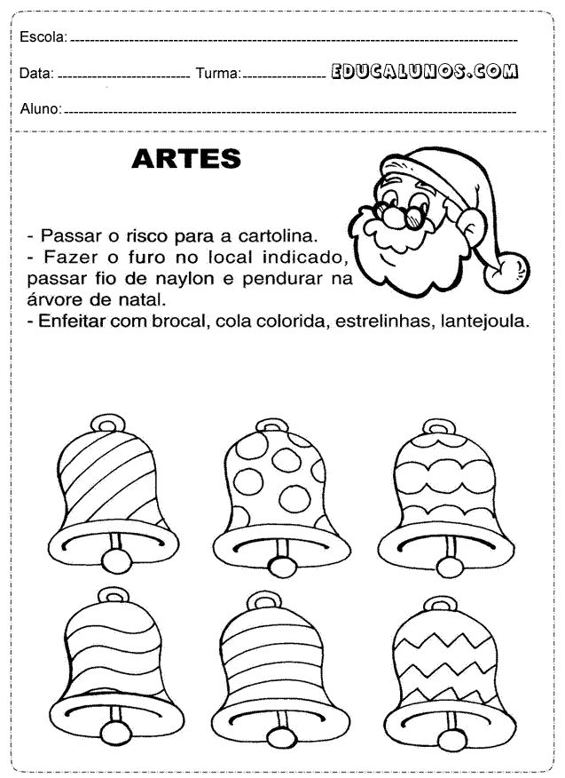 Trabalho de artes para o natal